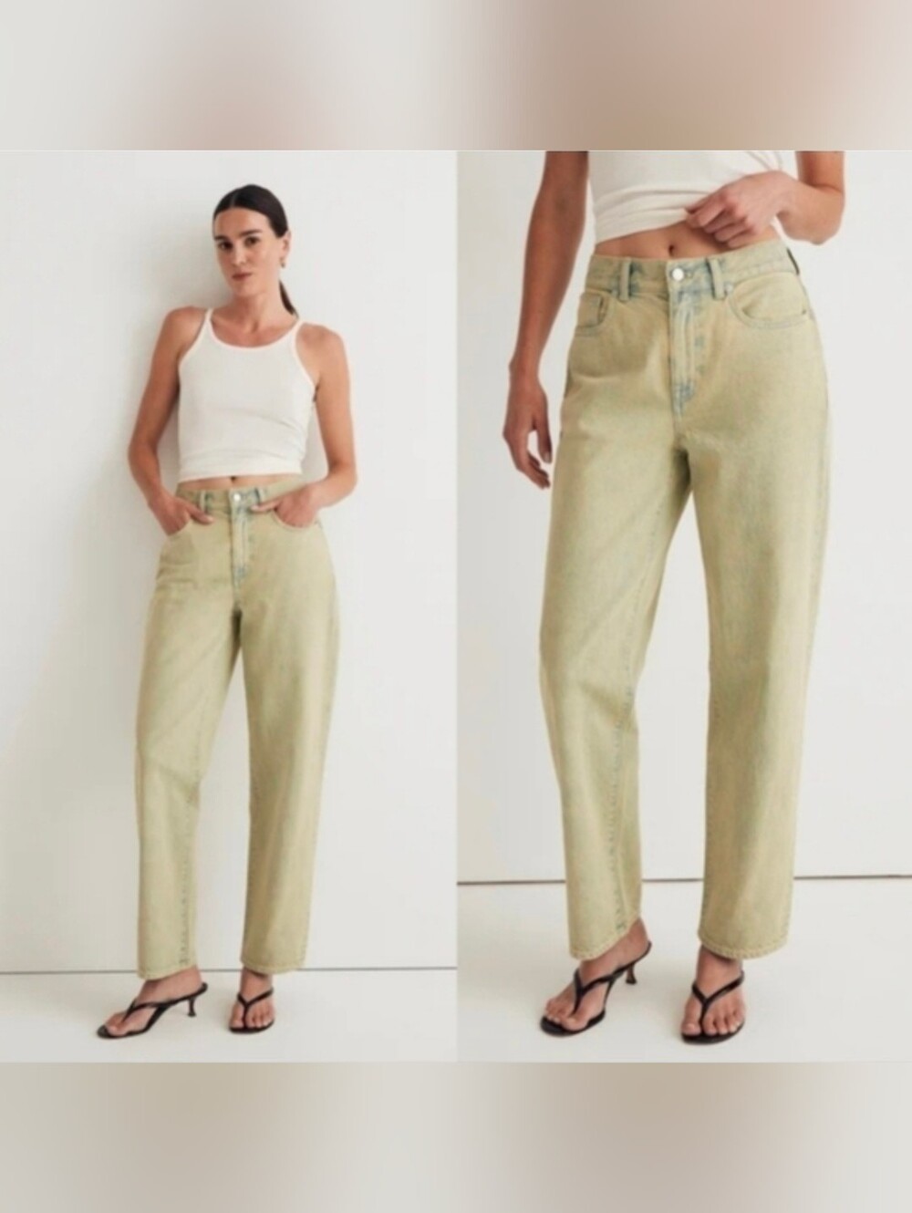 Madewell The Dad Jean in Pale Daffodil Acid Wash Edition